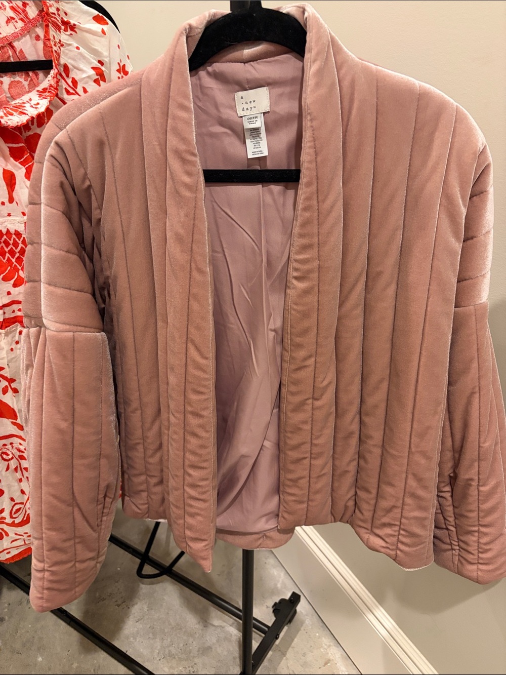 a new day Dusty Rose Quilted Open-Front Puffer Jacket